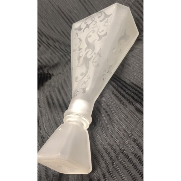 Rare  Frosted White Glass Tall  Decanter 11" Collectable Craftmanship Art Deco - Picture 12 of 16